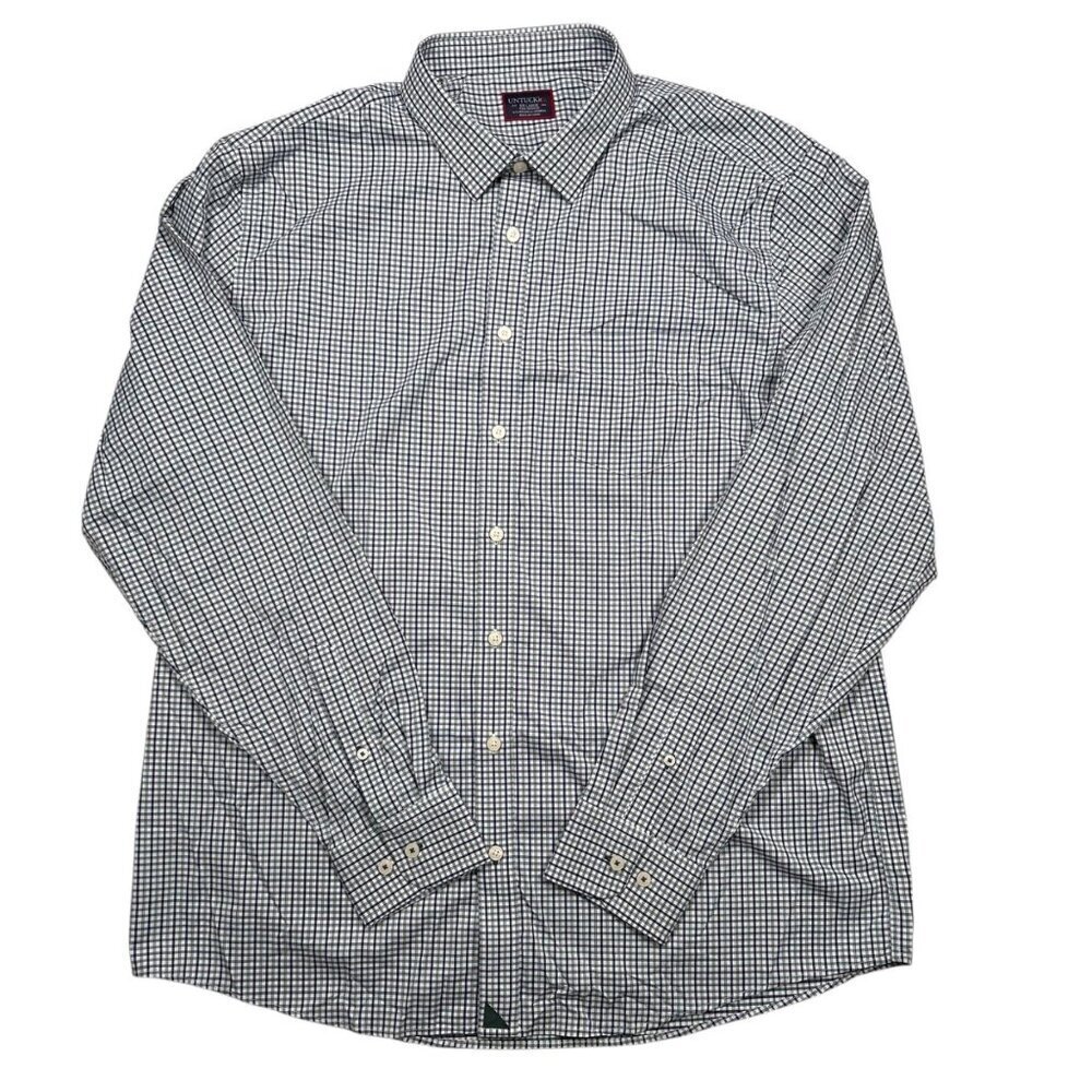 UNTUCKit XXL Tall Regular Navy Long Sleeve Cotton Shirt Button Down Golf Work